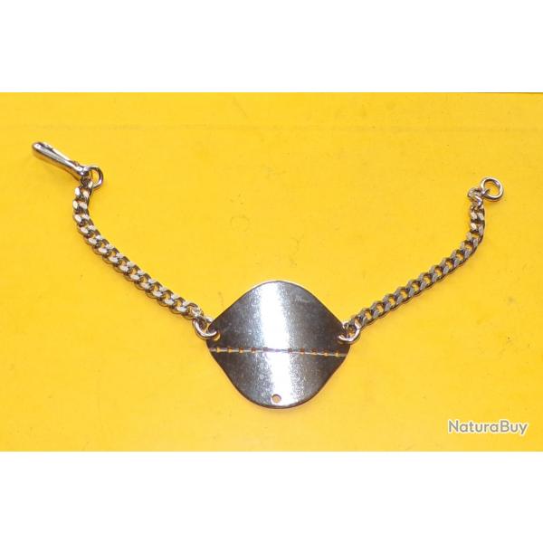 PLAQUE BRACELET MILITAIRE DE L'ARMEE FRANCAISE AVEC CHAINETTE ,NEUVE, ETAT VOIR PHOTOS . POUR TOUT R