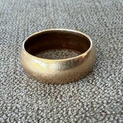 Large anneau or rose massif 18 carats - alliance - taille 51