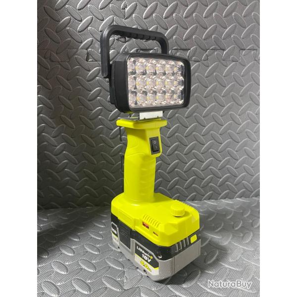 Projecteur/chargeur USB compatible batterie ryobi 18v