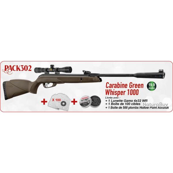 Pack Nol Gamo Green Whisper 1000 - Cal. 4,5 mm