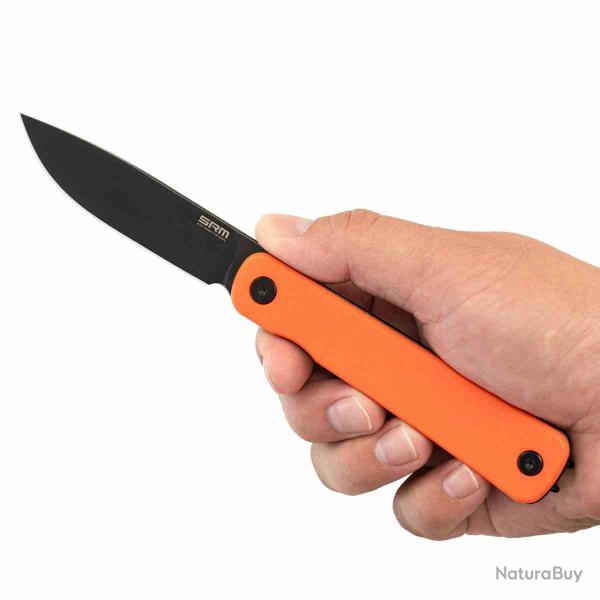 Couteau SRM Palfrey Orange Lame Acier Sandvik 14C28N Plaquettes G10 Frame Lock IKBS SRM135LGJ