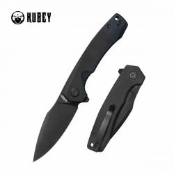 Couteau KUBEY Calyce Black Lame Acier 14C28N Plaquettes G10 Liner Lock IKBS KUB901Y