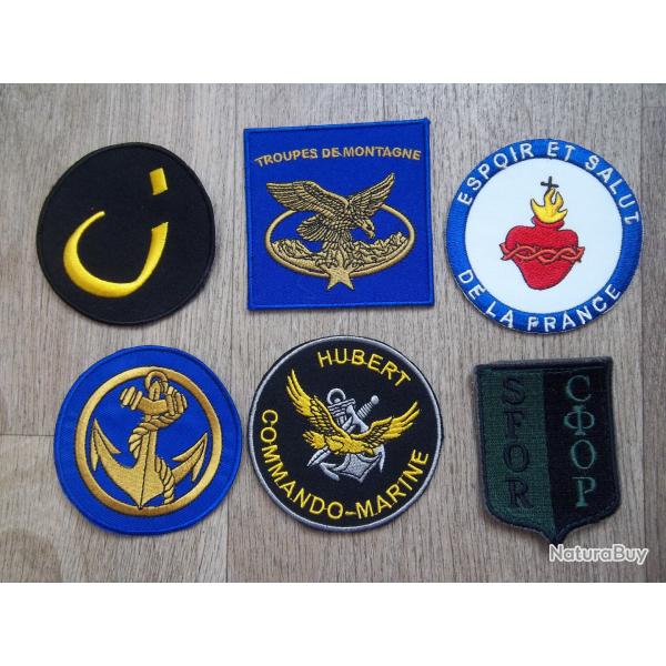 lot 6 cussons militaires collection insignes vintage