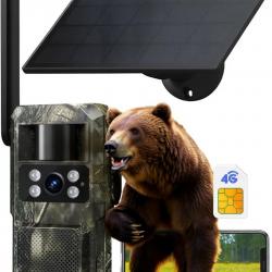 Caméra de chasse 4G solaire batterie rechargeable 7800mAh intégrée - Livraison rapide et gratuite