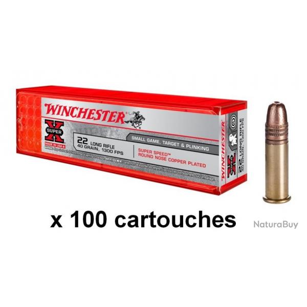 4 botes de 100 munitions Winchester Super X cal. 22LR RN