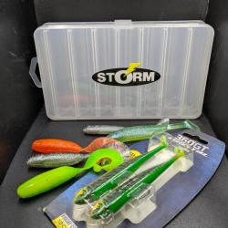 Lot 313/ boîte STORM pour leurres double face + 6 leurres STORM Différentes longueurs