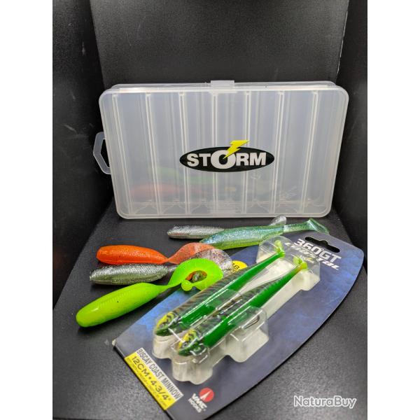 Lot 313/ bote STORM pour leurres double face + 6 leurres STORM Diffrentes longueurs