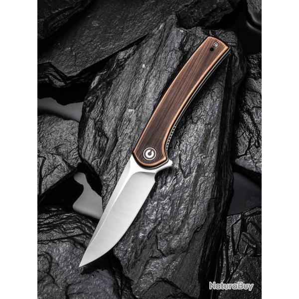 Couteau CIVIVI Mini Asticus Copper Lame Acier 10Cr15CoMoV Manche Cuivre Liner Lock CIVC19026B1