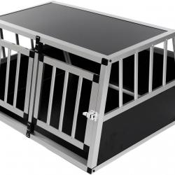 Cage de transport pour 2 chiens 89x69x50cm - Petits et grands gabarits - Aluminium - Facile à monter