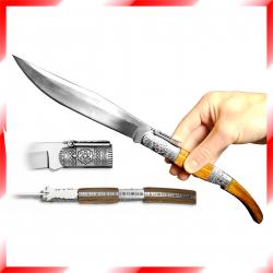 *NOUVEAU* Navaja (couteau pliant géant) DÉCORÉE - Inox - Lame de 17 cm