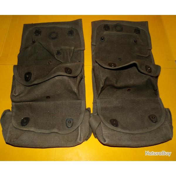 PORTES GRENADES DE L'ARMEE FRANCAISE EN LOT DE 2  ,SANGLE POUR ATTACHER AUTOUR DE LA CUISSE ,  PASSA