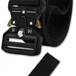 Ceinture tactique 120cm Noir - Nylon ultra-résistant premium - Polyvalente