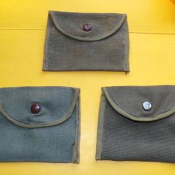 LOT DE 3 POCHETTES POUR LUNETTE PLIANTE DE L'ARMEE FRANCAISE, ETAT VOIR PHOTOS . POUR TOUT RENSEIGNE
