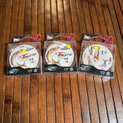 LOT DESTOCKAGE PÊCHE 3 BOBINES FLUOROCARBONE PAN TRUITE INNOVATION 25M