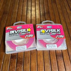 LOT DESTOCKAGE PÊCHE 2 bobines NYLON ASSO INVISILK ROSE