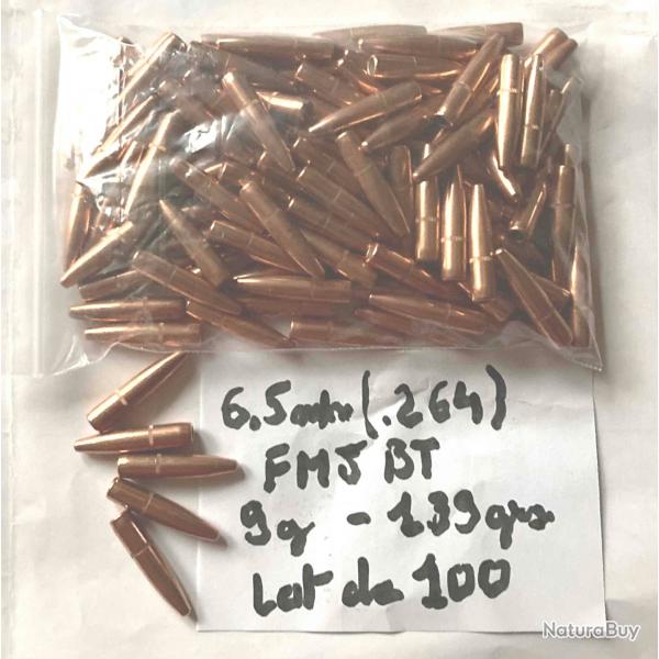 Ogives 6,5 FMJ BT PPU pour CARCANO