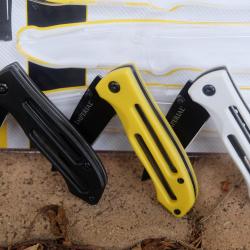 Schrade Imperial Linerlock Set de 3 Couteaux | Lame Inox Noire | Manche Polymère | Thumb Stud | Clip