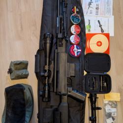 MEGA PACK Carabine Air Comprimé Black OPS Sniper Tactical 4,5mm 19.9 Joules