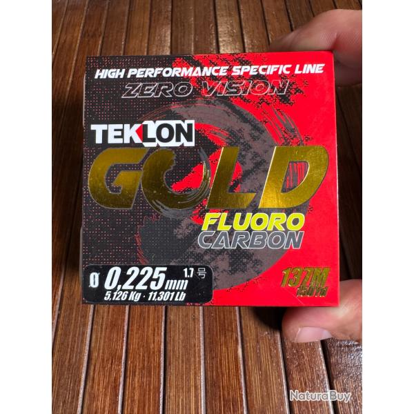Teklon Gold Fluorocarbon 137 Mts. 137 mtres. Fil pche 0,225 mm - 5,126 kg