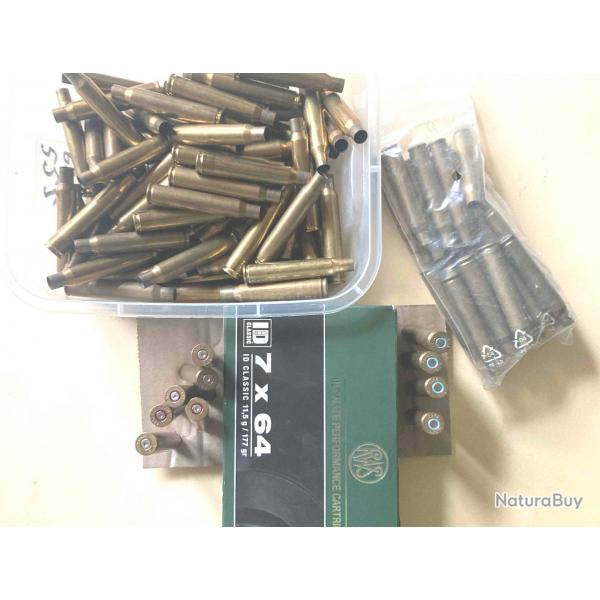 Douilles / etuis vides 7 x 64 RWS