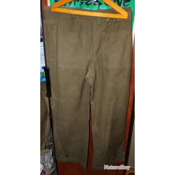 SUR PANTALON DE MOTOCYCLISTE DE L'ARMEE FRANCAISE AVEC TAMPON ARMEE DE 1951, GUERRE INDOCHINE, TAILL