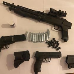 Package Umarex: HDB68 16J + HDR50 11J + HDP50 11J. Neuves, cartouches Co2 et balles caoutchouc.