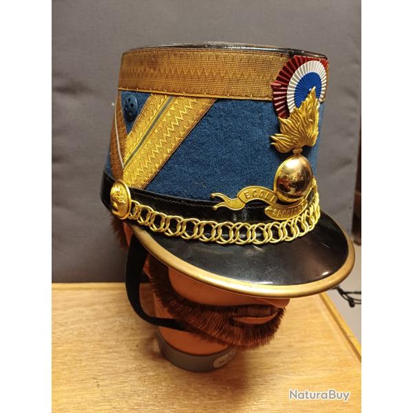 Trs beau shako d'officier subalterne cadre instructeur ESM de St Cyr annes 70