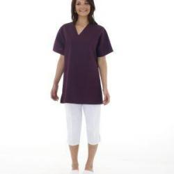 Blouse mixte Domino Sergé Blanc 3