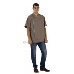 Veste de cuisine PAOLO Taupe/Atoll/Maille Taupe 6