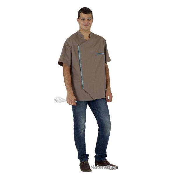Veste de cuisine PAOLO Taupe/Atoll/Maille Taupe 6