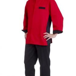 Veste de cuisine ENZO 5 Noir/Maille atoll/Atoll