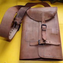 ETUI POCHETTE EN CUIR POUR L.F DE L'ARMEE FRANCAISE , AVEC POCHETTES INDIVIDUELLES , PERIODE GUERRE