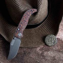 Couteau Vosteed Naga Lame Acier S35VN Manche Raindrop Micarta Top Liner Lock IKBS VOSA3904