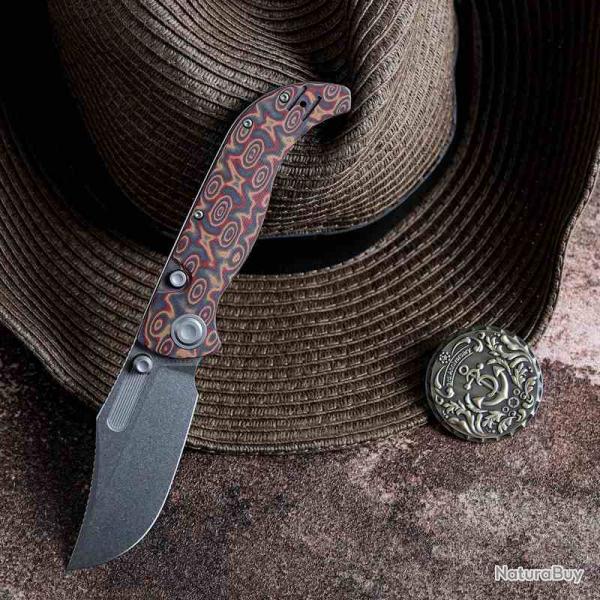 Couteau Vosteed Naga Lame Acier S35VN Manche Raindrop Micarta Top Liner Lock IKBS VOSA3904