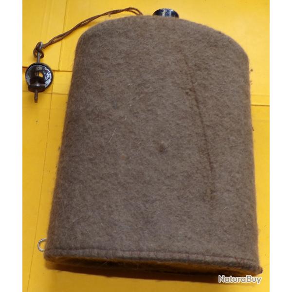 GOURDE DE L'ARMEE ANGLAISE SANS SON BOUCHON EN LIEGE, IL FAUT TAILLER UN BOUCHON EN LIEGE POUR LE RE