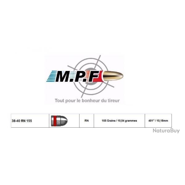 500 Balles MPf Ogives plomb  40 RN FP 140Gr  400" en port gratuit