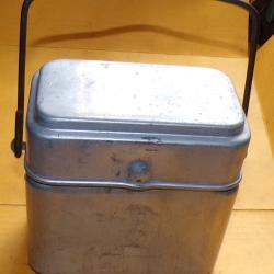 GAMELLE POUR LE REPAS DE  L'ARMEE FRANCAISE DE 1939 WWII DE FABRICATION FRANCAISE EN ALUMINIUM PUR ,