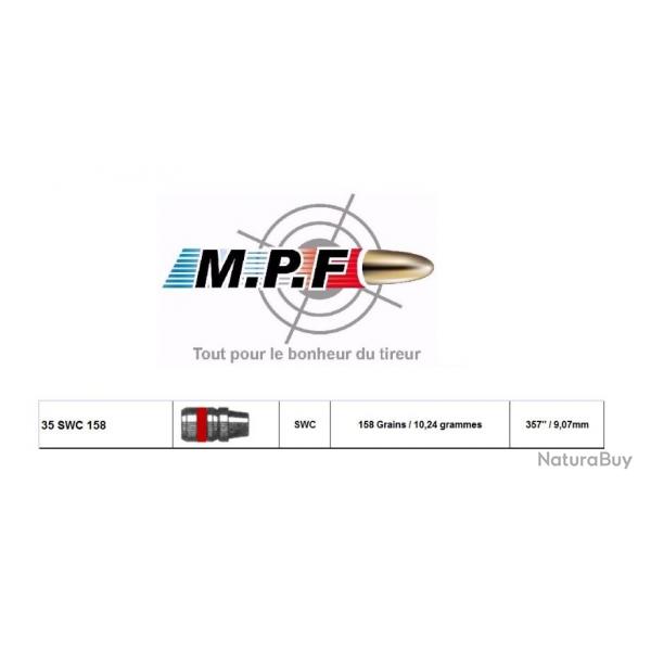 1000 Balles MPF Ogives plomb 38 SWC 158 Gr  357" en port gratuit