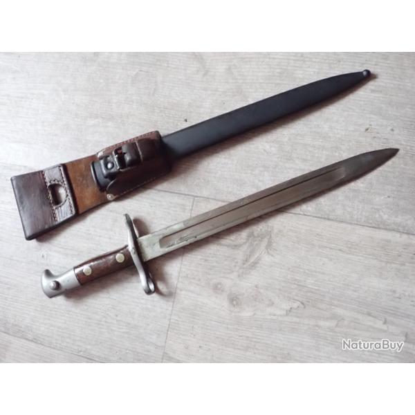 48320 RARE Baionnette Suisse Mdle 1889 modifi en 1897 avec un rivet sur lame. Douille de 15 mm!!!