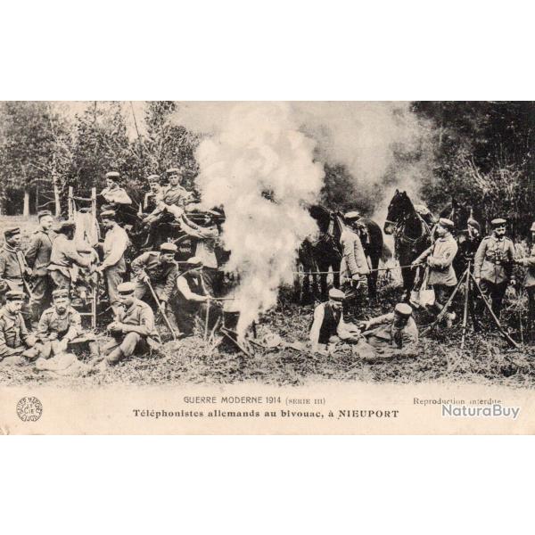 CPA - GUERRE MODERNE 1914 ( SERIE m ) Tlphonistes allemands au bivouac a NIEUPORT  - N3158