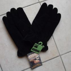 Gants KODIAK extérieur 100% cuir noir doublure acrylique/laine très confos et chauds NEUFS