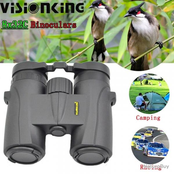 Visionking 8x32 Jumelles Compactes BAK4 FMC Etanches Chasse Camping Observation Oiseaux et Nature