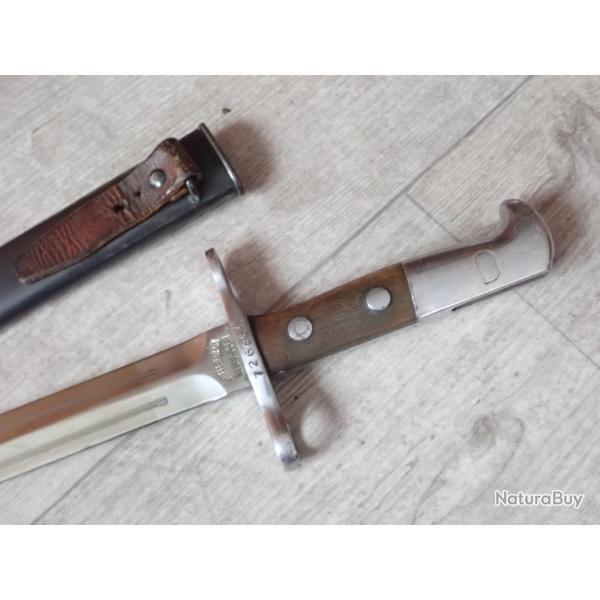 726855 Baionnette Suisse pour fusil Rubin Schmidt Mdle K11 ou K31. Mdle 1918.