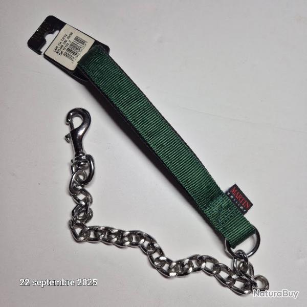 Martin Sellier - laisse neuve, en chane trs solide avec nylon de 60cm pour chien