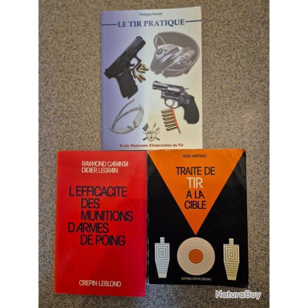 Lot de 3 livres armes et tir