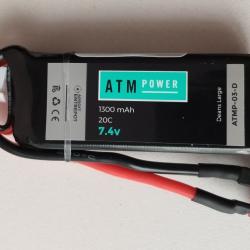 Batterie ATM - Li-Po 7.4V - 1300mAh - type Micro Pack