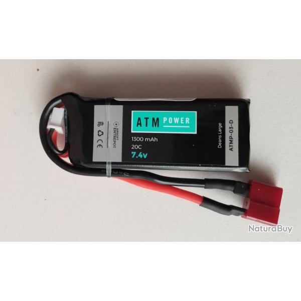 Batterie ATM - Li-Po 7.4V - 1300mAh - type Micro Pack