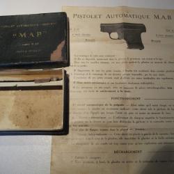 ETUI BOITE ET NOTICE DU PISTOLET AUTOMATIQUE M.A.B 6,35