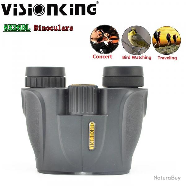 Jumelles Visionking 8x26 BAK4 Etanches Lgres FMC Compactes Camping Observation Oiseaux Voyage