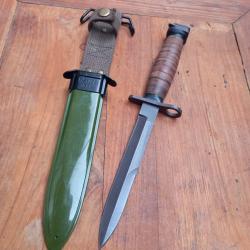 Joli Poignard BAILLONNETTE USM4 PAL Manche en Cuir avec Étui